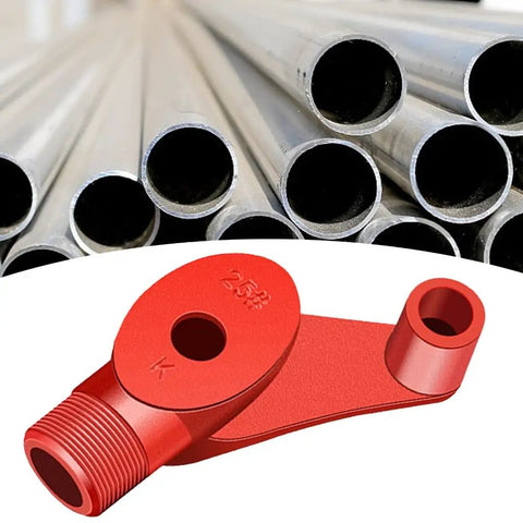 Heavy Duty Wire Pipe Bender Tube Machine 90 To 180 Degrees Manual Tube Former For Electricians And Builders with red handle and metal pipes.
