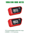 Vibration Hour Meter for Diesel and Gas Engines Waterproof IP68 with Two Sensitivity Settings Dialed In Partial Timer Tracks Total And Period Hours 0-99999 H 0.1 H Increments Resettable Maintenance Timer, red digital display