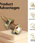 Exhaust Manifold Bolt Kit 10 Piece High Strength Carbon Steel Hex Head Flange Screws With Anti Slip Fasteners displayed