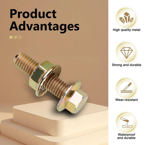 Exhaust Manifold Bolt Kit 10 Piece High Strength Carbon Steel Hex Head Flange Screws With Anti Slip Fasteners displayed