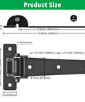 Heavy Duty Gate Hinges For Farm And Driveway Gates, 1000 Lb Capacity, Set Of 4, Reinforced Steel Strap Hinges To Stop Sag And Misalignment, Built Tough For Wooden Fences, 12.8in