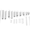 200 Piece Heavy Duty Compression And Extension Springs Assortment Kit With 20 Varied Styles Zinc Plated Steel Set Perfect For Car Mods, DIY Fixes, And Home Repairs In A Handy Storage Box visible assortment of zinc plated steel springs