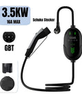 Road Trip Ready Portable EV Charger With Adjustable 32 Amp And 16 Amp Modes For Lightning Fast Home Or Garage Charges Slick Type 2 Plus J1772 Adapter Wallbox EVSE showcasing 3.5KW 16A max charger.