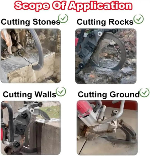 Heavy Duty Ring Power Cutter Saw With 9500W Brushless Motor And Integrated Water Pump For Smooth Concrete Brick Wall Cutting Up To 10 Point 6 Inch Deep Straight Up Powerhouse cutting stones, walls, rocks, and ground.