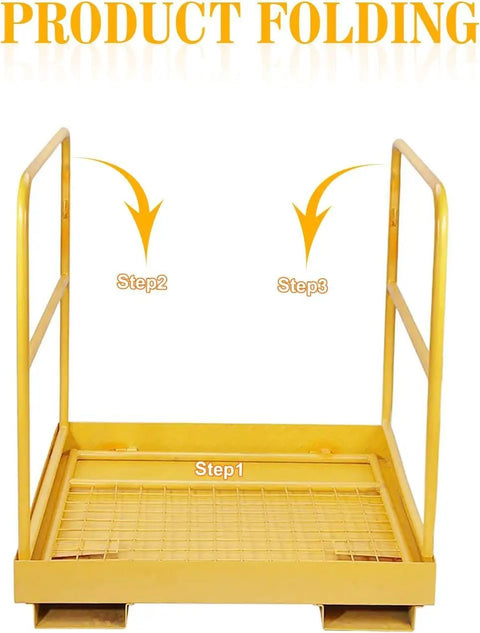 Tough As Nails Forklift Man Basket Safety Cage 36 X 36 Inch Heavy Duty Work Platform With Secure Chains And Solid Base Built For 1150 Lb Aerial Lifting Jobsite