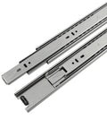 Beefy Heavy Duty Steel Drawer Slide Three Section Full Extension Self Close Side Mount Ball Bearing Cadmium Finish 100 Lb Capacity 1 Pair
