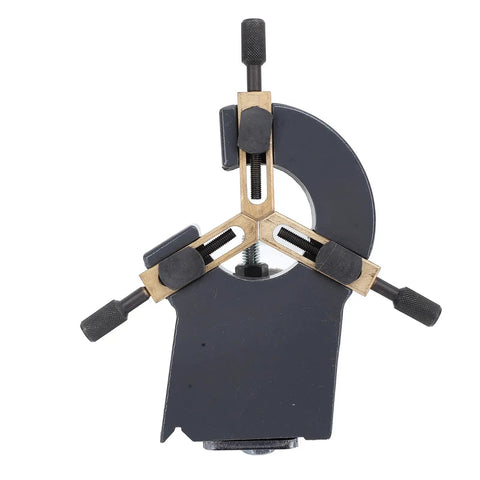 Rock Solid Mini Lathe Steady Rest Stabilizer With Adjustable Triple Jaws For 7x12 And 7x14 Benchtop Metal Wood Lathes, top view with jaws.
