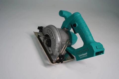Kickass Circular Saw Built For Serious Woodworking and Heavy Duty Carpentry featuring an adjustable depth control, shown at an angle.
