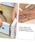 Two Set Dowel Centering Tool Kit For Precise Alignment In Woodworking Projects Dowel Pin Centering Plugs For Accurate Hole Marking Steel Construction Drill Center For DIY Furniture And Carpentry, steel dowel centers on wood joints