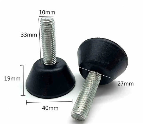 4 Pack Rubber Adjustable Feet Pads With Screws For Tables And Chairs Leveling Feet Anti Slip Anti Shock Protection sizes shown