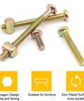 54 Piece Crib Screws And Nuts Kit With Hex Socket Cap Screws, Barrel Nuts, And Wooden Dowels Including M6 Fasteners shown