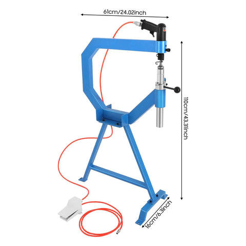 Boss Grade Pneumatic Planishing Hammer With Heavy Cast Iron Stand And Foot Pedal For Dead Reliable Metal Shaping Smooth Blacksmith Shop Staple And Die Kit