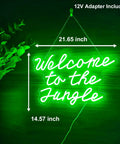 Welcome to the Jungle Neon Sign LED Wall Decor For Entryway Porch Bedroom Home Party Wedding Green 21.65 Inch By 14.57 Inch