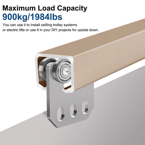 Two Pack Silent Four Wheel Beam Trolleys For Heavy Duty Hoist Installations Fits 1-5/8 Inch Wide Or Taller Strut Channel Durable Steel Construction With Top Push Technology For Easy Load Movement And Long Lasting Use
