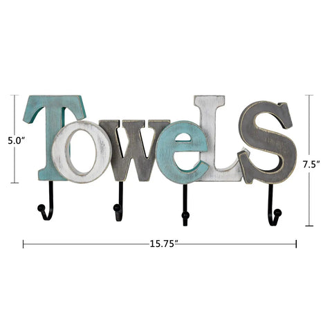 Rustic Wooden Sign With Cutout Letters And Towel Hanging Rack Wall Mounted Word Sign For Bathroom And Home Decor Perfect Farmhouse Nautical Cozy Vibe Mood. Measures 15.75 inches wide.