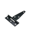 Heavy Duty 3 Inch Black T Strap Gate Hinge for Shed Door Barn Yard Hardware Pack of 2, iron with black plating, front view