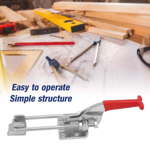 Built Like A Tank Carbon Steel Toggle Clamp With Quick Release Latch Action For Welding Woodworking Jig Assembly Featuring Triangular Gripping Lever Handle 120 Millimeter