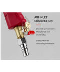 Air inlet connection detail of High Volume Pneumatic Cement Mortar Sprayer Gun for smooth wall coating and plaster application.