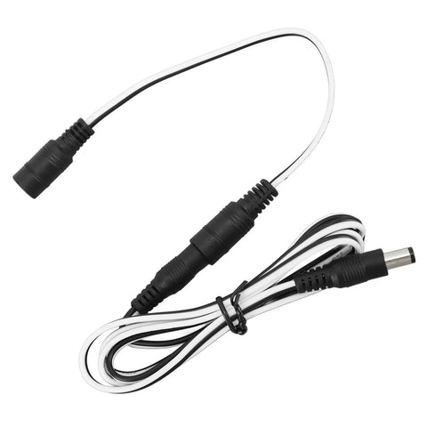 DC To DC Solar Extension Cable With 5.5x2.1mm Male Connector For Solar Panels And Fans, Durable ABS Housing, Secure Power Transmission, No Fuss Weather Resistant Build, Quick Connect For DIY Solar Setups, black cable coiled
