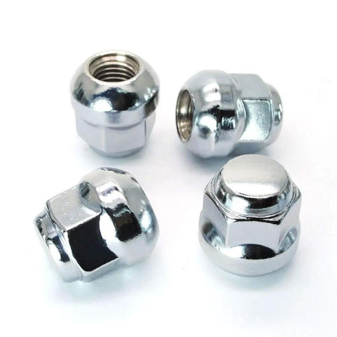 20 Pack Ball Seat Lug Nuts 12x1.5 For Honda And Acura OEM Wheels, 30mm Long Chrome Finish, set of four close-up