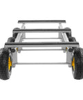 Heavy Duty All Terrain Moving Dolly With Six 10 Inch Inflatable Wheels For Up To 1200 Lbs Load Beefy Carbon Steel Frame Pro Grade Moving Cart For Appliances And Heavy Equipment, front view