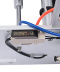 Semi Automatic Round Bottle Labeling Machine High Speed 300W Fiber Optic Sensor for auto detection wiring close-up.