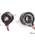 Bad Boy 7kW Level 2 EV Charging Pile With Ten Millimeter Inner Hole AC Pigtail Connector side view showing dimensions and wiring.