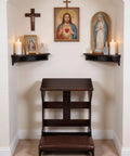 Solid Pine Wood Prayer Bench Kneeler With Cushioned Seat For Home And Church Use durable, comfortable altar stool for worship.