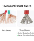 Comparison of pure and tinned copper wires for SAE Power Socket Sidewall Connector 2 Pin Quick Connect Cable For Solar Panel Flush Mount