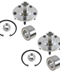 Front Wheel Hub And Bearing Kit Pair For 2007-2017 Outlander And 2008-2017 Lancer FWD, D930005 NT510090 With Nuts And Retaining Clips