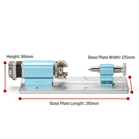 4th Axis Rotary Module Upgrade For 4040 And 3030 CNC Machines With Planetary Geared Stepper Motor 4 Jaw Chuck, base plate 310mm