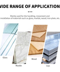 Heavy Duty Glass Vacuum Lifter With Rock Solid Suction Cups For Smooth Mobile Window Installation And Tough Jobsite Hauling Dolly That Moves Like A Dream On Site, showcasing glass, marble, wood, and iron.