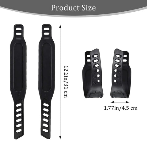 Adjustable Indoor Bike Pedal Straps Pair With Two Side Slots Universal Replacement Foot Straps For Stationary Bikes Size Display