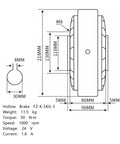 Technical drawing of Magnetic Powder Brake With 5KG Torque (50NM) For Precise No-Backlash Control featuring dimensions and specifications.