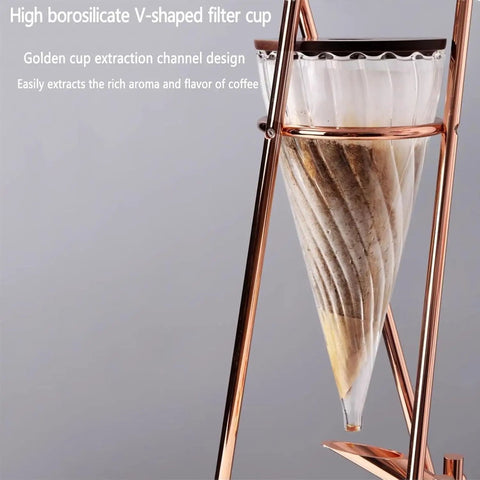 Craft Your Own Smooth Sippin Chilled Coffee With This Detachable Cold Brew Maker Featuring An 800ml Iced Drip Tower And Precision Nozzle For Effortless Cleanup And Quick Home Brewing Perfection Daily - V-shaped high borosilicate filter cup.