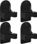 Beefy Heavy Duty Broom Holder Wall Mount Set Of 4 Black Metal Bracket For Brooms And Mops Organizer For Home Kitchen Garage