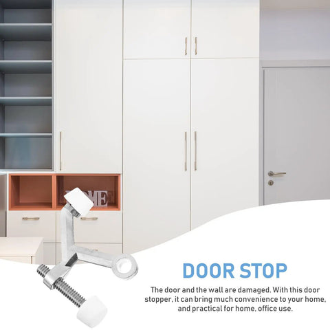 Zinc Alloy Door Stopper Buffer With Maximum Grip And Firm Hold for home use, shown against white cabinets.