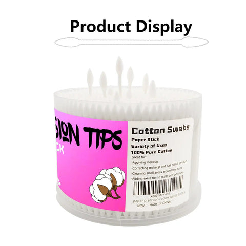 Pointed Tip Cotton Swabs 500 Count With Double Precision Tips On Sturdy Paper Sticks For Personal Care And Makeup Cleanup Ear Cleaning And Everyday Beauty Routines, cotton swab tub