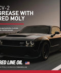 Black sports car representing the use of High Performance CV-2 Synthetic Grease Cartridge With Red Moly 14 Ounce in vehicles