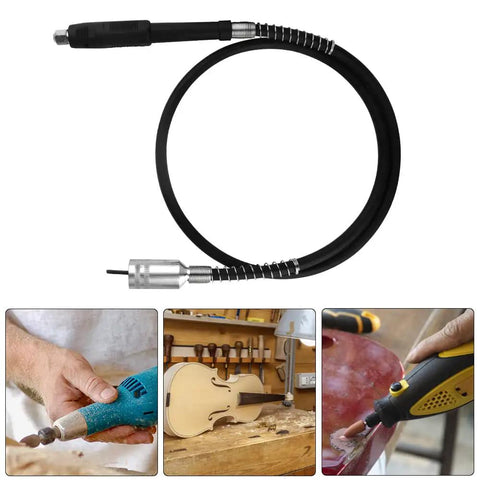 Flexible Drill Shaft Extension Universal Adapter For Dremel Rotary Tools shown with corded drill for woodworking projects