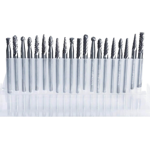 Pro Grade Carbide Rotary File Set For Precision Metal And Wood Carving Deburring And Jewelry Making Includes Double Cut And Single Cut Burrs.