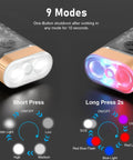 Grab And Go EDC Flashlight With 365 Nanometer UV Light USB C Rechargeable Keychain Flashlight showing 9 modes