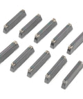 Indexable Carbide Lathe Turning Inserts, 10 Piece Solid Carbide Cutting Tool Set for metal turning on white background