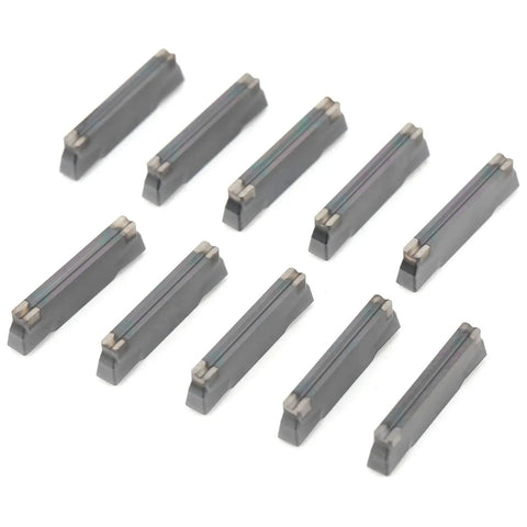 Indexable Carbide Lathe Turning Inserts, 10 Piece Solid Carbide Cutting Tool Set for metal turning on white background