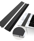 Stove Gap Cover 21 Inch Silicone Gap Filler for Kitchen Counter and Stove Heat Resistant Easy Install Easy Clean Keeps Crumbs and Spills Out Black 2 Pack