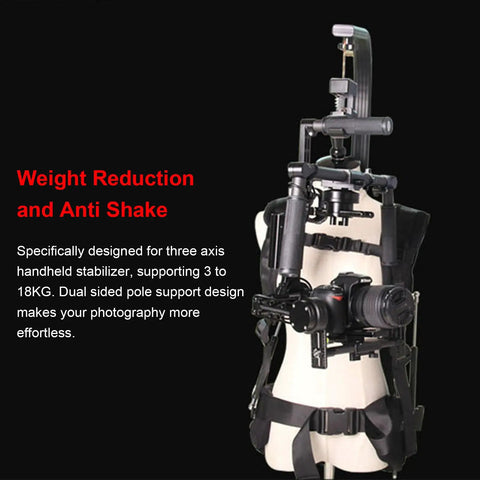 Camera Stabilizer Vest With 3 Axis System For Handheld Video Rigs For Camcorders And Pro Filmmaking Heavy Duty Aluminum Alloy Frame Adjustable Straps