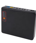 Compact Mini Ups Battery Backup With 20800Mah Capacity showing black casing, various ports, and LED indicator lights.