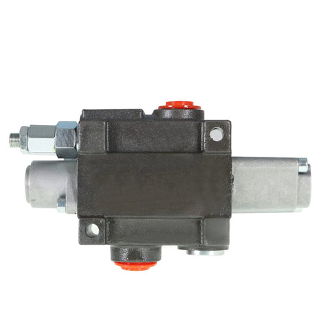 1-spool hydraulic directional control valve, double-acting, BSPP ports, black body with red caps