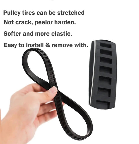 Replacement 6 Inch Bandsaw Tires 1/2 Inch Wide For Dewalt DWM120 DCS374 DW328K And Porter Cable, showing flexible rubber tire