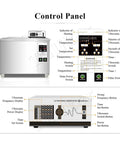 Control panel of Heavy Duty Ultrasonic Cleaner With Digital Timer And Beefy Motor For Parts Washing Machine with various settings.